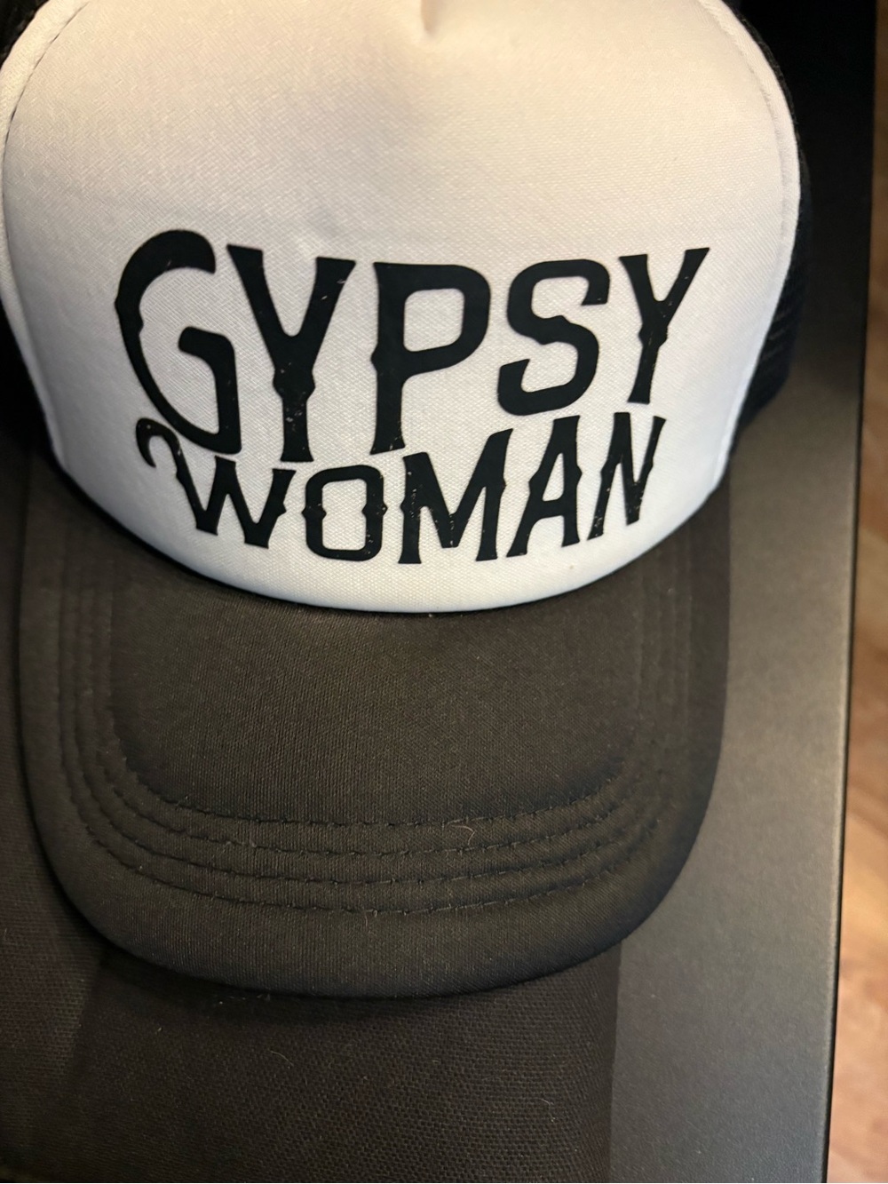 Gypsy Woman Black & White Trucker Cap